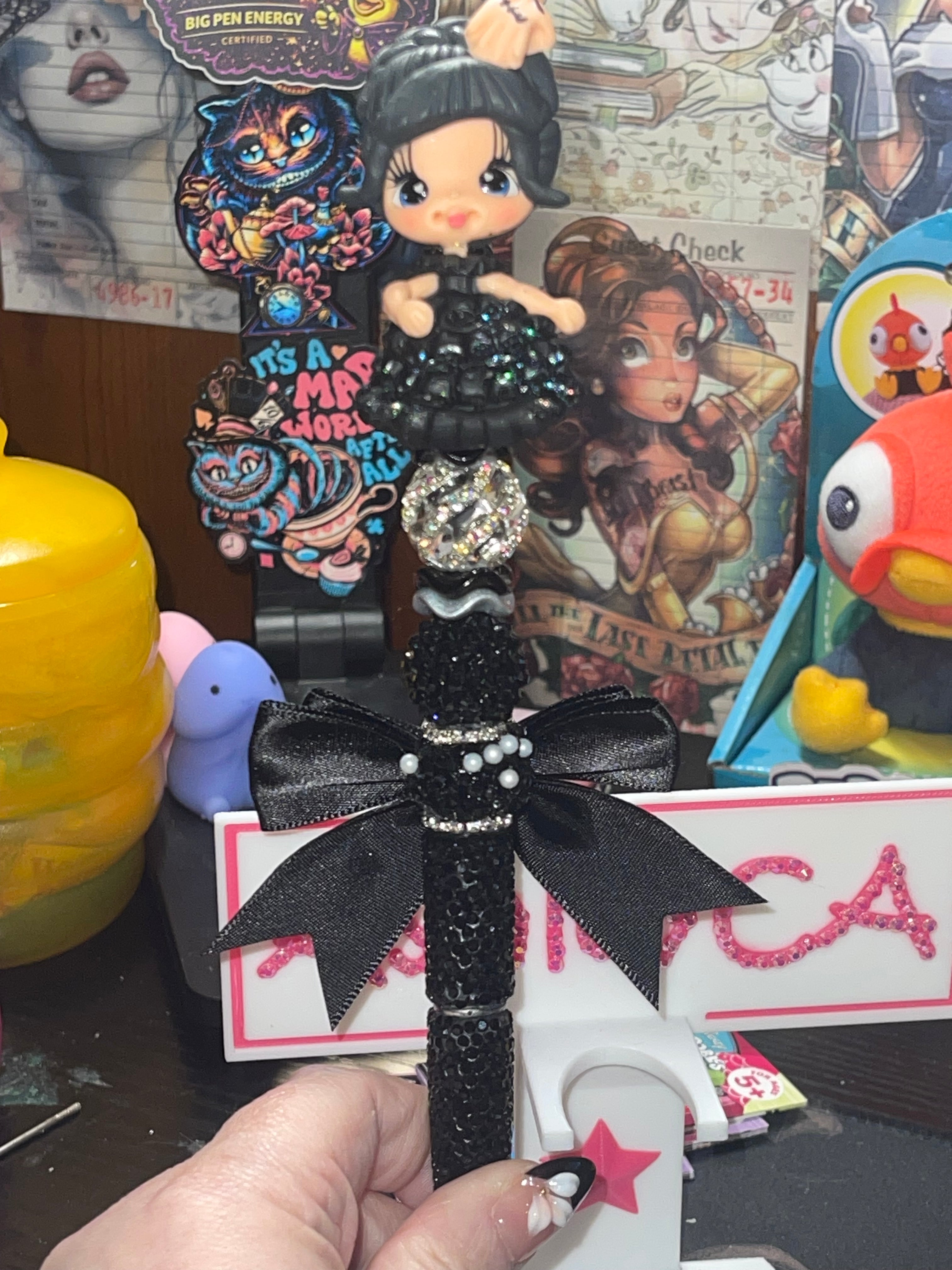 Wednesday Clay Beaded Pen